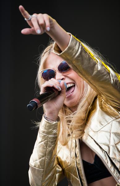Pixie Lott performing on Day 1 of the V Festival at Hylands Park on August 16, 2014