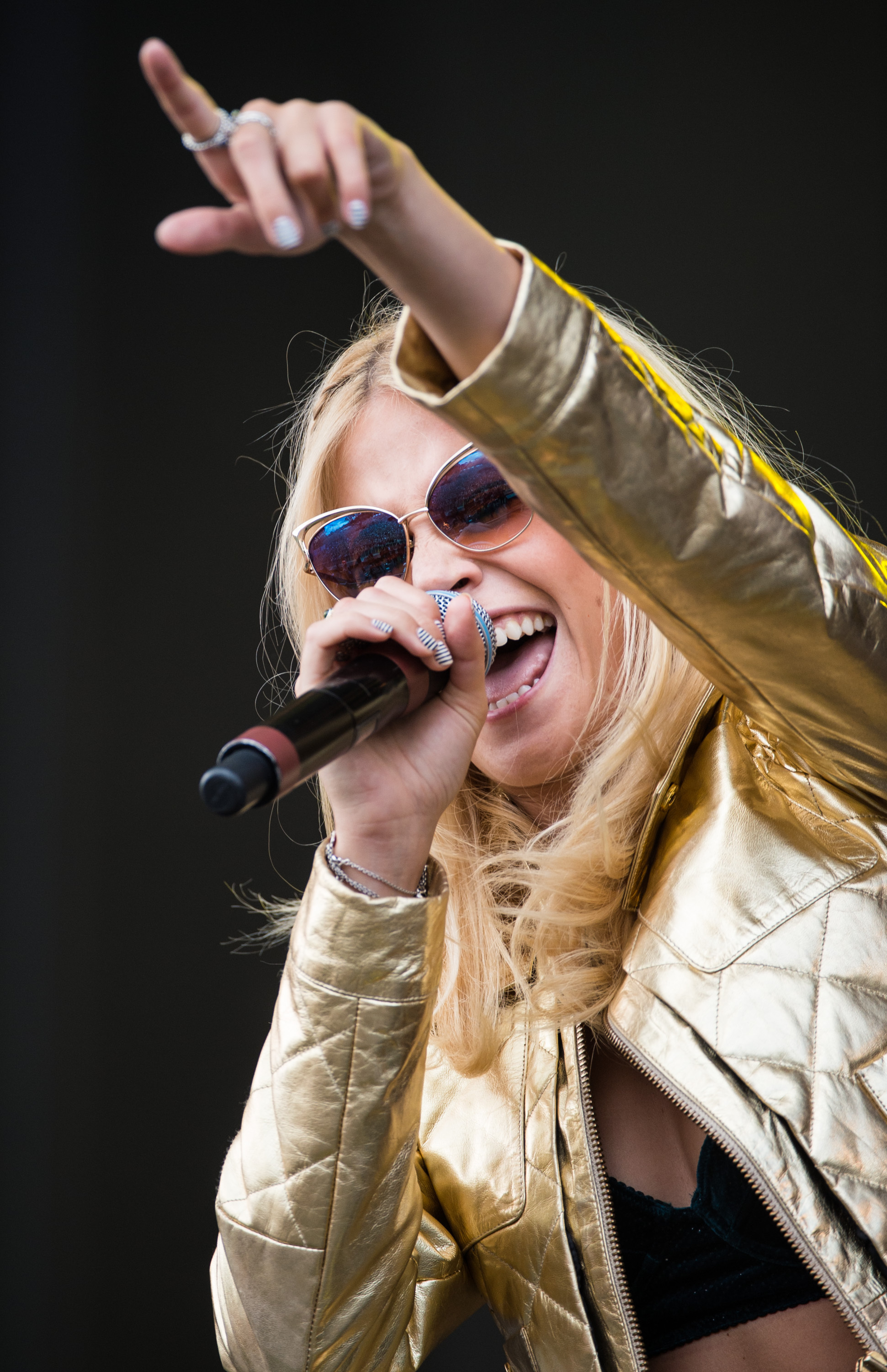 Pixie Lott performing on Day 1 of the V Festival at Hylands Park on August 16, 2014