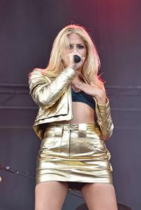 Pixie Lott performing on Day 1 of the V Festival at Hylands Park on August 16, 2014