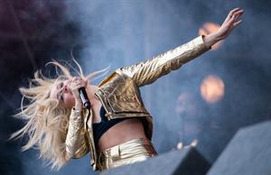 Pixie Lott performing on Day 1 of the V Festival at Hylands Park on August 16, 2014