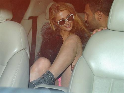 Paris Hilton going out with a wet spot on December 16, 2014