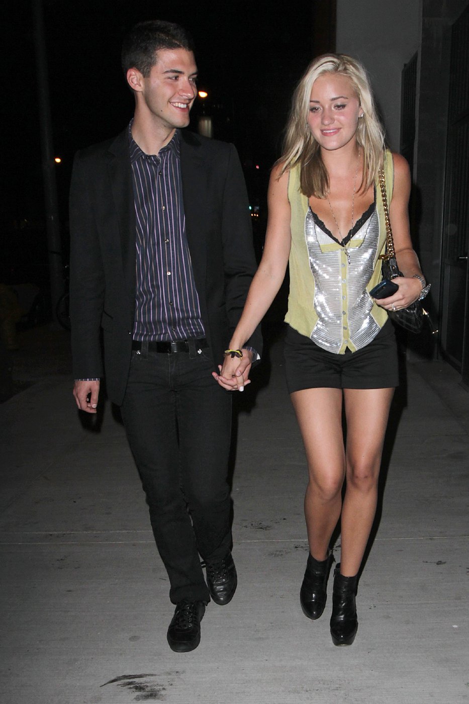 Amanda Michalka leaves a club with a friend in Los Angeles on August 7, 2010 