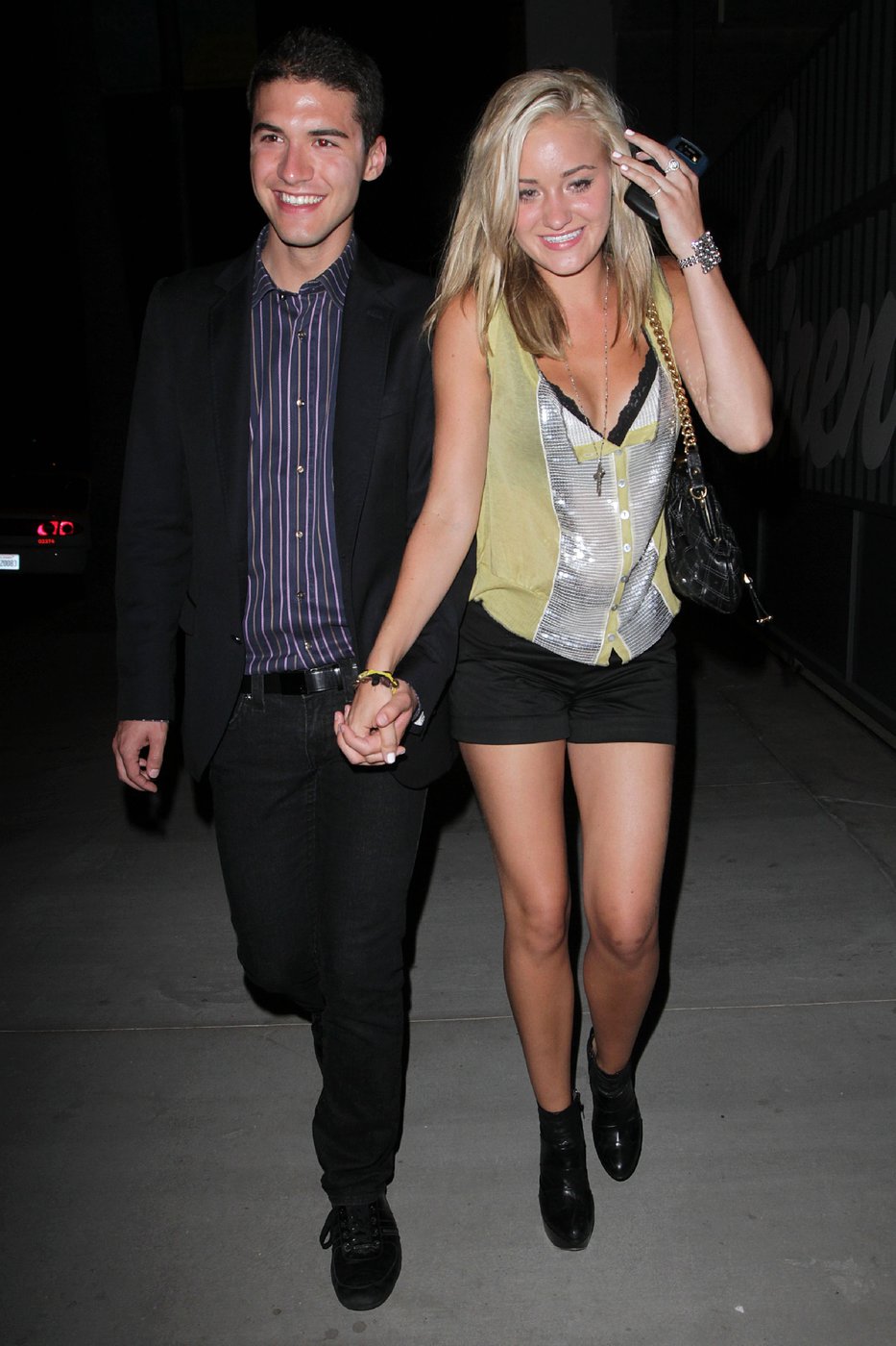 Amanda Michalka leaves a club with a friend in Los Angeles on August 7, 2010 