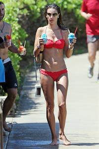 Alessandra Ambrosio in a red bikini in Maui on August 13, 2014