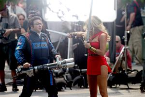 Ashley Benson on the set of Pixels in Toronto on August 7, 2014