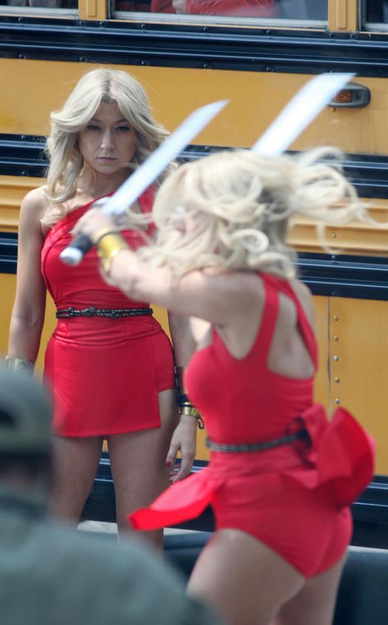 Ashley Benson on the set of Pixels in Toronto on August 7, 2014