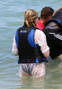 Chloe Grace Moretz candids in a Black Bikini in Miami Beach