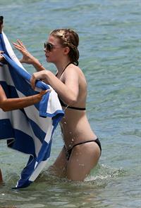 Chloe Grace Moretz candids in a Black Bikini in Miami Beach