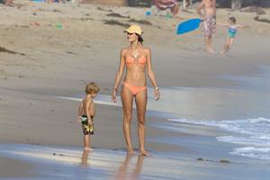 Alessandra Ambrosio has a family fun day at the beach in Malibu