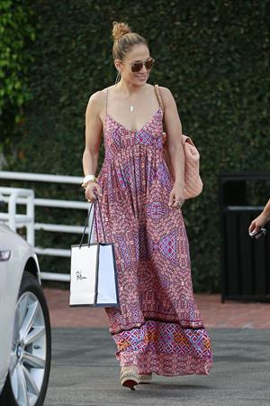 Jennifer Lopez and Leah Remini shopping at Fred Segal in Los Angeles on July 30, 2014