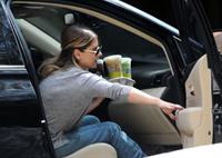 Sarah Michelle Gellar getting her morning starbucks in Los Angeles on July 28, 2014