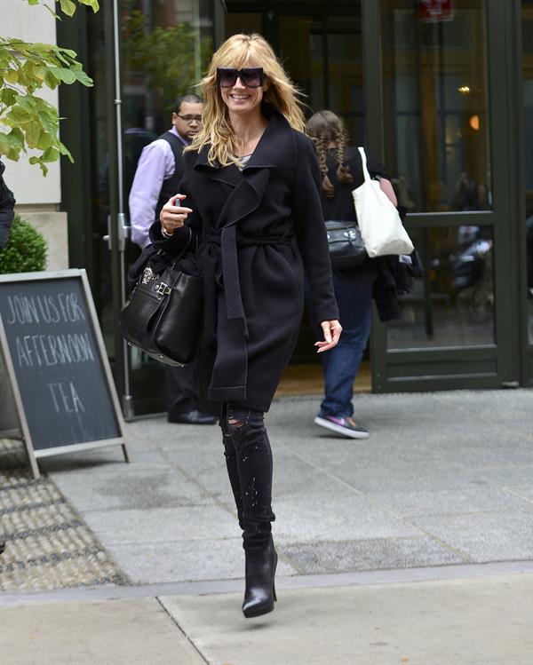 Heidi Klum leaves her hotel in New York City on November 1, 2013