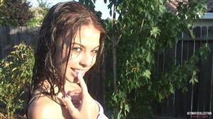 Kari Sweets Lingerie Pictures Kari Sweets having some sprinkler fun