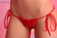 Kari Sweets shows off her red lingerie