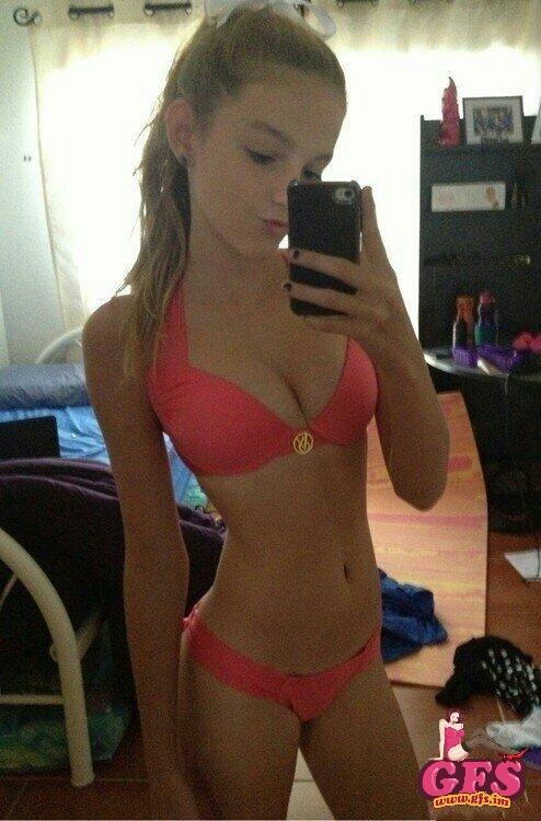 Anonymous in a bikini taking a selfie