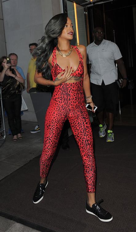 Rihanna - Shows off her toned physique in London in a $198 Adidas Originals Opening Ceremony (19.07.2013) 