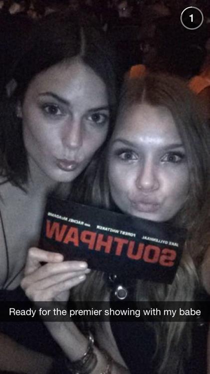 Josephine Skriver taking a selfie