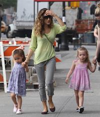 Sarah Jessica Parker Takes a stroll with her twins around the West Village in New York City (May 21, 2013) 