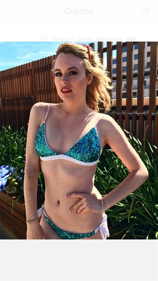 Hayley Hughes in a bikini