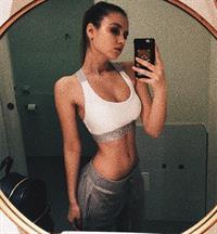 Polina Malinovskaya taking a selfie