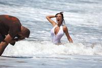 Charlie Riina in a beach photoshoot for 128 Water in Santa Monica on  11/25/2018