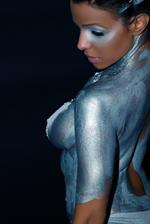 Vida Guerra in body paint - breasts