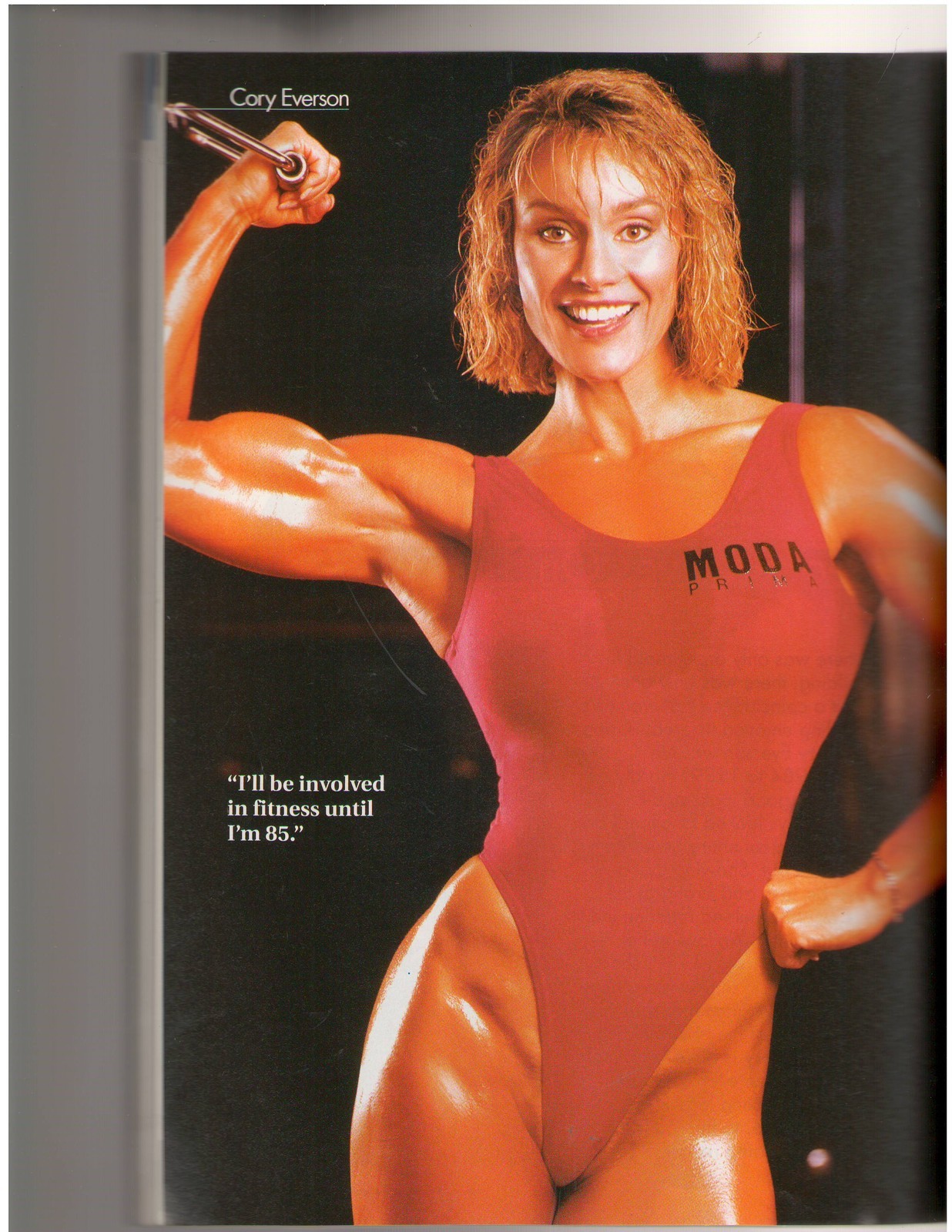 Cory Everson in a bikini taking a selfie