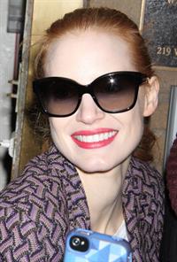 Jessica Chastain arriving at the Walter Kerr Theatre in New York - February 6, 2013 