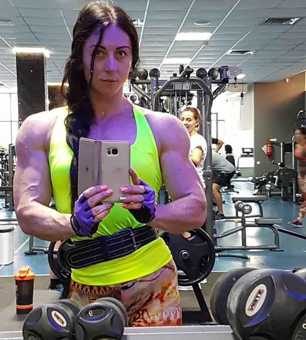 Viktoriia Pohribniak taking a selfie