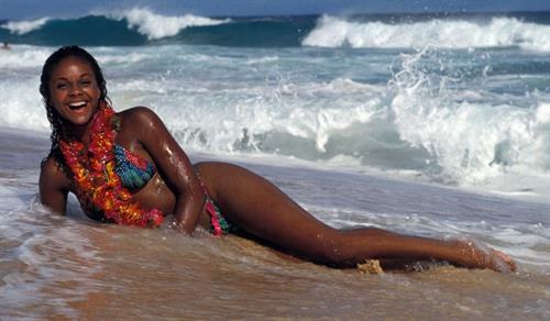 Lark Voorhies in a bikini