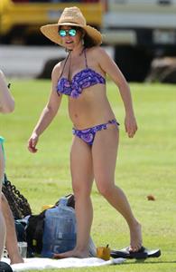 Evangeline Lilly in a bikini