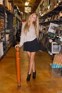 Leggy Blonde Cole goes shopping