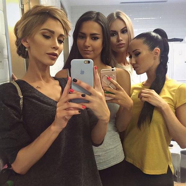 Helga Lovekaty taking a selfie