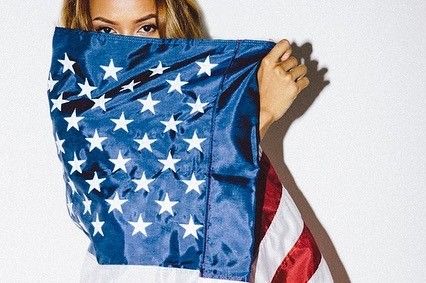 Karrueche Tran sexy in a bikini top showing some nice cleavage for the 4th of July.



