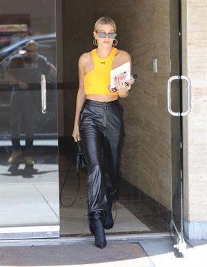 Hailey Bieber braless tits pokies seen by paparazzi in a halter top.





