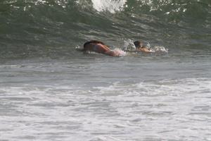 Nina Agdal sexy ass in a thong bikini at the beach with her boyfriend seen by paparazzi.












