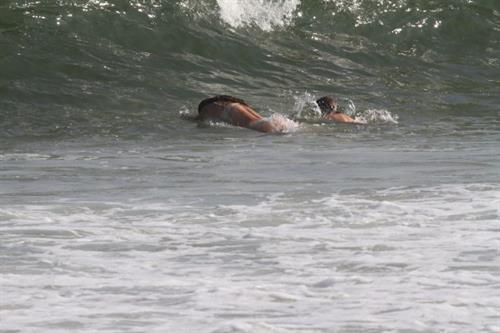 Nina Agdal sexy ass in a thong bikini at the beach with her boyfriend seen by paparazzi.











