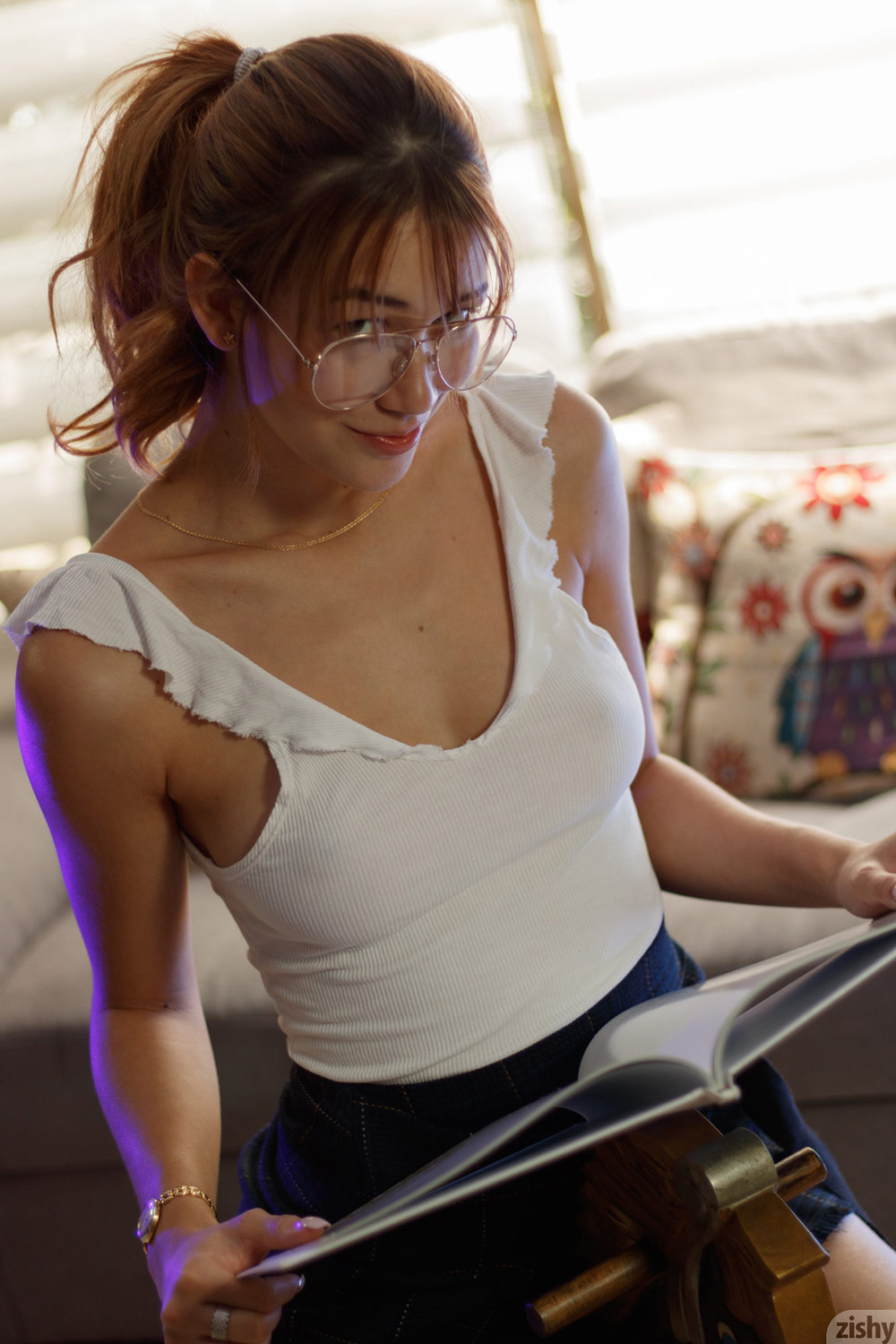 Annie Duque in a Skirt