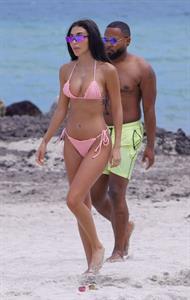 Chantel Jeffries sexy ass in a bikini at the beach in Miami seen by paparazzi showing nice cleavage.























