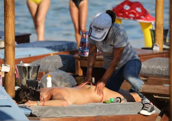 Alessandra Ambrosio topless and sexy at the beach in a thong bikini showing off her perfect model ass and boobs.
































