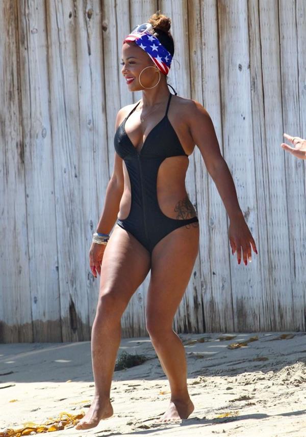 Christina Milian at the beach