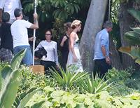 Jennifer Lawrence on Hunger Games set