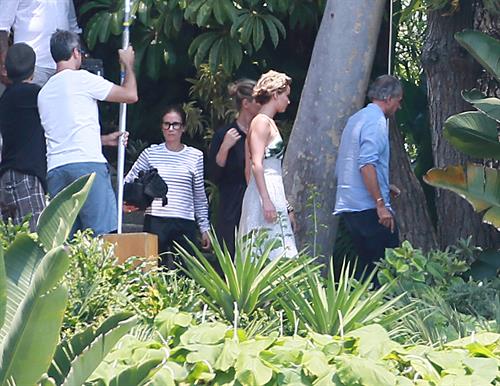 Jennifer Lawrence on Hunger Games set