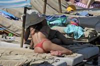 Alessandra Ambrosio perfect model body in a sexy little thong bikini seen at the beach by paparazzi showing nice cleavage and ass.





















