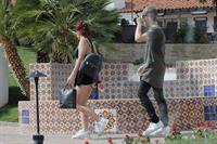 Ariel Winter paparazzi pictures in black bikini top and short skirt