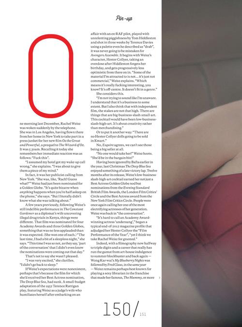 Rachel Weisz - Esquire April 2013