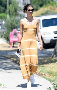 Sara Sampaio braless tits pokies in a dress seen by paparazzi.




