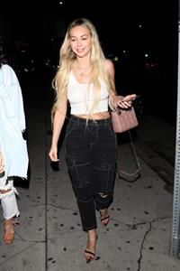 Corinne Olympios Pictures Corinne Olympios braless boobs in a see through top showing off her tits seen by paparazzi.