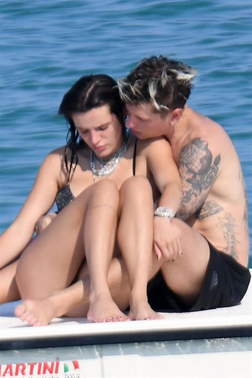Bella Thorne Bikini Pictures Bella Thorne making out and having fun with her boyfriend in a sexy little bikini seen by paparazzi.