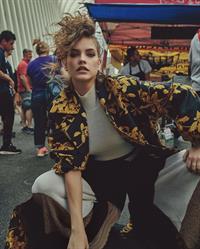 Barbara Palvin braless boobs in a see through top showing off her tits.













